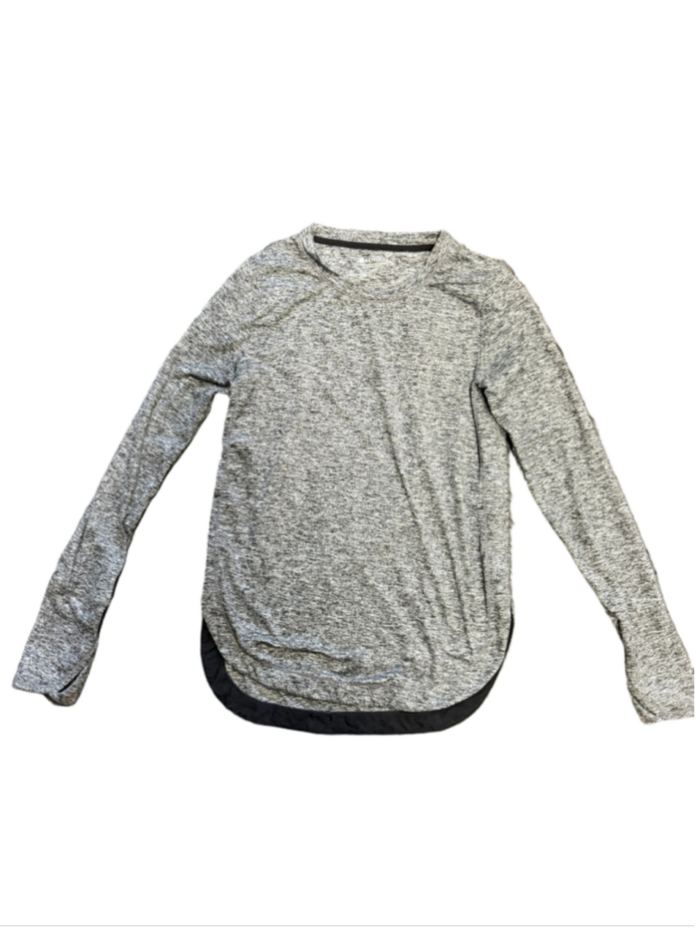EUC Athleta Heather Gray Long Sleeve Mesh Hem Thumbhole Top XS